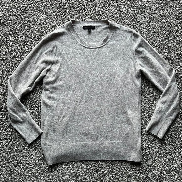 Banana Republic Sweater Mens Small/Medium Gray Italian Merino Wool Long Sleeve - Picture 2 of 7